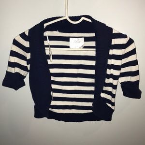 Blue and white sweater